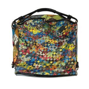 Y2K Patent Leather Multi Color Art to Wear Artisan Avant Garde Gothic Chic‎ Bag